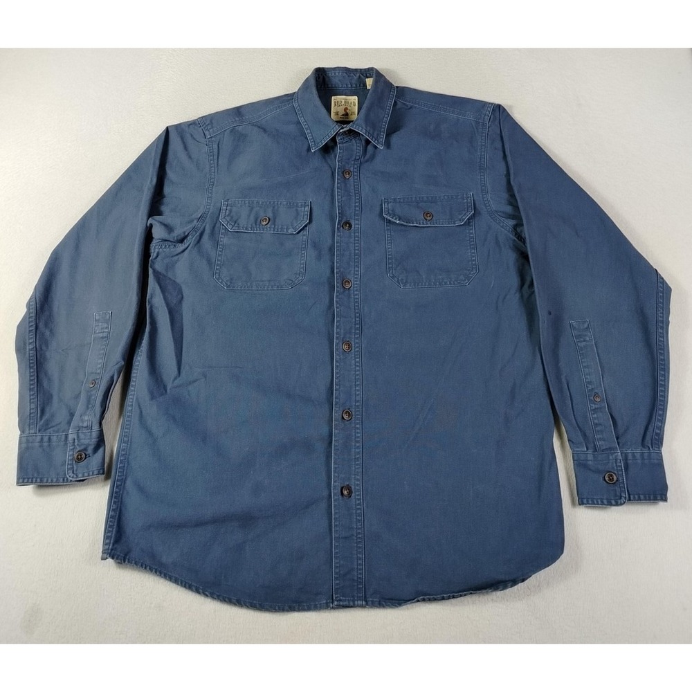 RedHead Brand Co Shirt Mens Large Blue Canvas Long Sleeve Outdoor Workwear